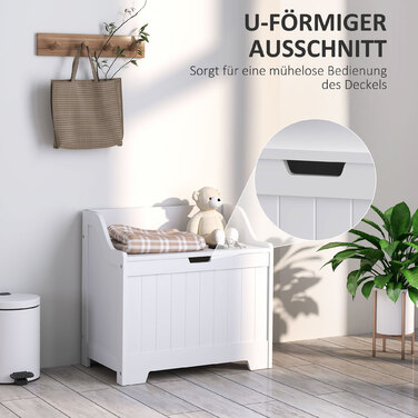 Ящик для зберігання з кришкою, дерев'яний, великий об'єм, сучасний дизайн, білий