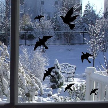 Наклейки на вікна від птахів MESINURS 12 шт чорні