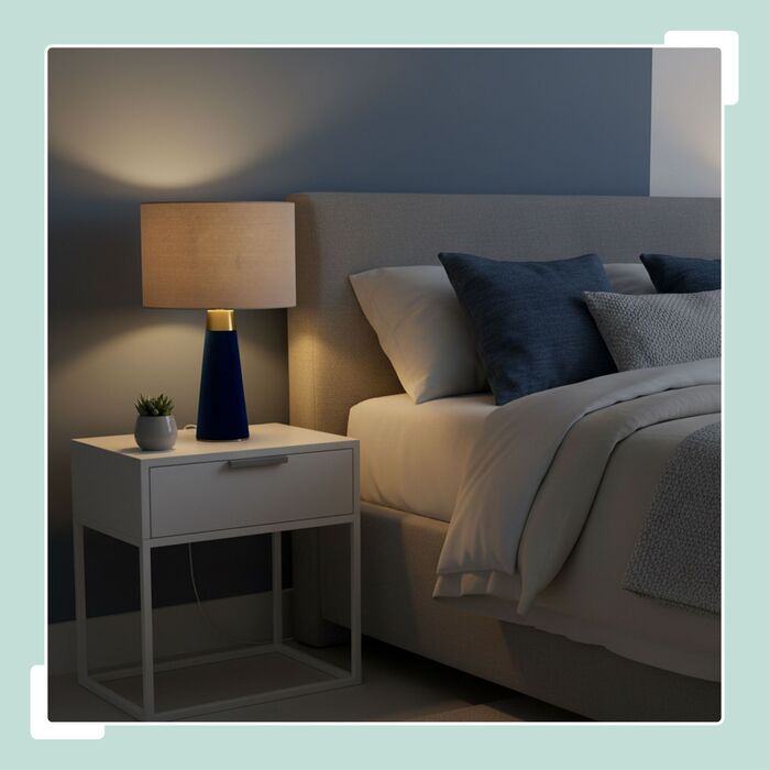 Лампа настільна Relaxdays з оксамитом та льоном