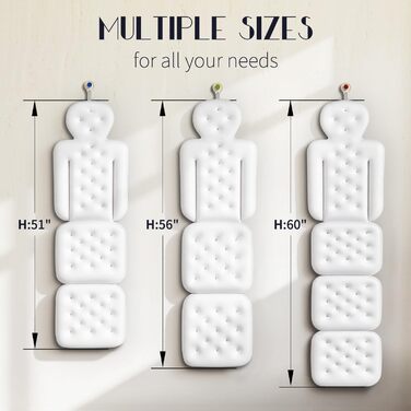 Подушка для ванни Ganzkörper - м'яка підтримка голови, шиї та спини. Біла подушка для ванни 129,5 x 40,6 см