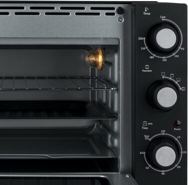 Міні-піч H.Koenig FO42, 42л, 230°C, 5 режимів, таймер 90хв, конвекція, гриль, з щипцями, крихтозбірник, поворотний насадка, 2000W