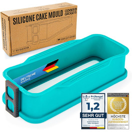 Силіконова форма для випічки тортів з антипригарним покриттям (з скляною основою XL) (Квадратна форма)