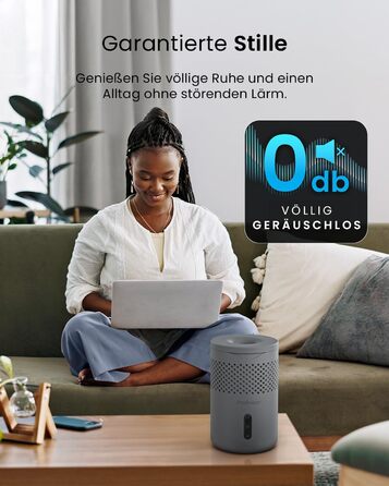 Зволожувач повітря Pro Breeze Osmo – безшумний, з можливістю поповнення – для дому, спальні, шафи, авто – міні-зволожувач без живлення – таблетка 700г (до 100 днів) сірий