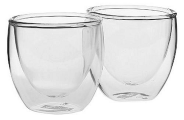 Набір чашок з подвійними стінками Bodum Pavina 0,08 л, 2 шт прозорий (4557-10)