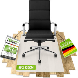 Килимок під офісне крісло – прозора підкладка для ламінату, паркету та плитки – антиковзаюча, шумопоглинаюча, для дому та офісу (80 x 120 см)