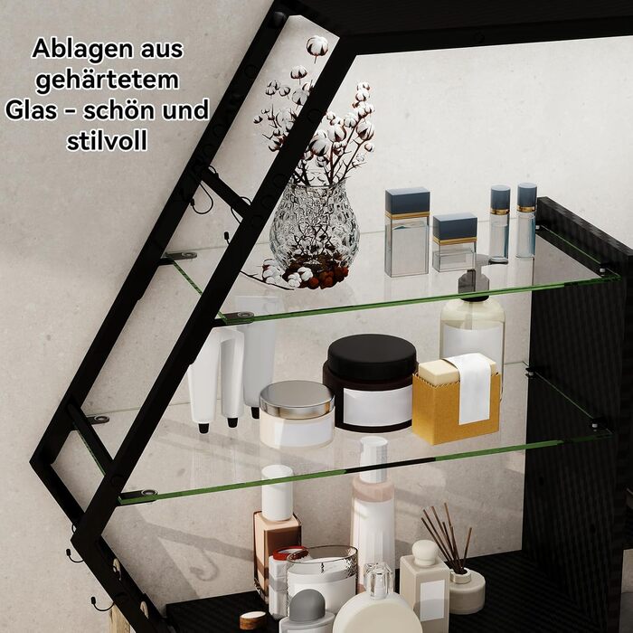 Підвісні полиці YU YUSING з RGB підсвічуванням 7 кольорів, геймерські полиці з 8 гачками, стелажі для демонстрації, настінні вітрини з 2 скляними полицями, підвісні шафи для спальні, кухні, бару, ігрової кімнати, декор, гексагон, карбонове покриття