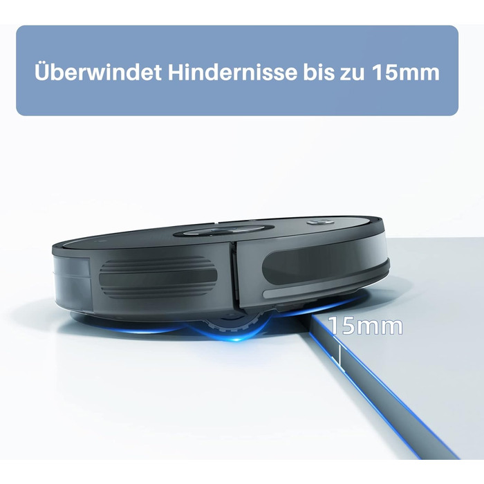 Робот-пилосос Chuango RV-500 з функцією миття підлоги, 4 режими очищення, 500 мл контейнер для сміття, 300 мл резервуар для води, сила всмоктування до 2200 Па, час роботи до 150 хв