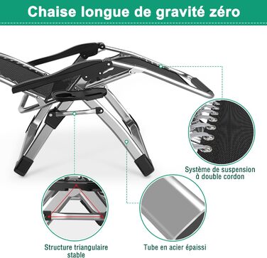 Шезлонг для відпочинку Klappbar, витримує до 200 кг, регульований, з підставкою для напоїв, широка, для саду, патіо, пляжу, басейну (Marineblau)