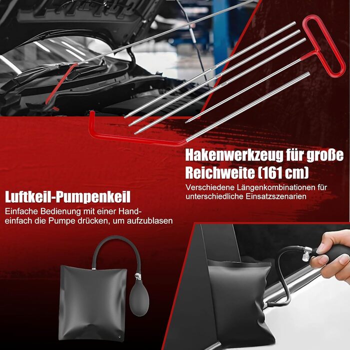 Набір інструментів Sundpey 379 предметів у кейсі з висувним ящиком, універсальний набір для дому та ремонту, червоний (132 предмети)