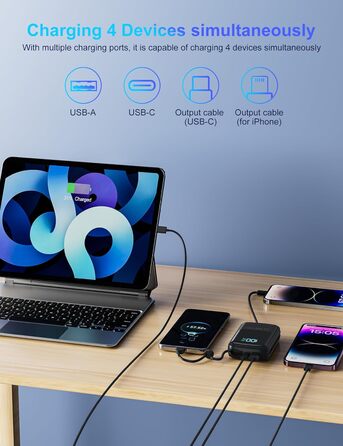 Швидка зарядка PD3.0 QC4.0, USB C, LED дисплей, портативний для телефону Huawei, 10000mAh