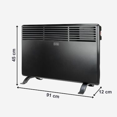 Конвектор BLACK+DECKER BXCSH1800E, 1800 Вт, чорний, з можливістю кріплення на стіну