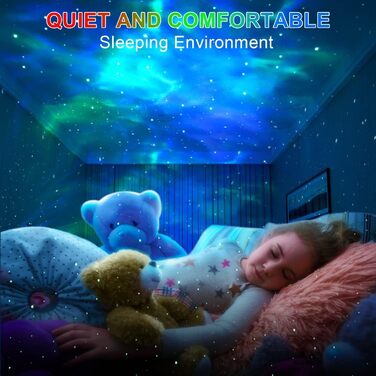 Нічник-проектор «Астронавт» зі звездним небом та галактикою, Bluetooth-динамік, білий шум, дистанційне керування та таймер, змінює кольори, 360° обертання, подарунок для дітей та дорослих