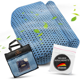 Подушка для ванни з сіткою для прання - Максимальний комфорт та розслаблення з новітньою технологією Air Mesh. Подушка для ванни з 7 міцними присосками. Подушка для шиї/голови (світло-блакитна)