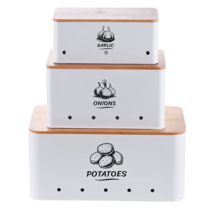 Набір з 3 органайзерів Relaxdays з бамбуковими кришками