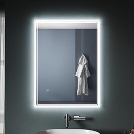 Дзеркало для ванної кімнати SONNI LED з підсвічуванням 80x60 см, біле