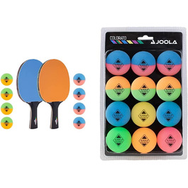 Набір для настільного тенісу Joola COLORATO, що складається з 2 ракеток для настільного тенісу 8 різнокольорових кульок для настільного тенісу, універсальний і універсальний набір для настільного тенісу Colorato з 12 різнокольоровими кульками М'ячі для настільного тенісу