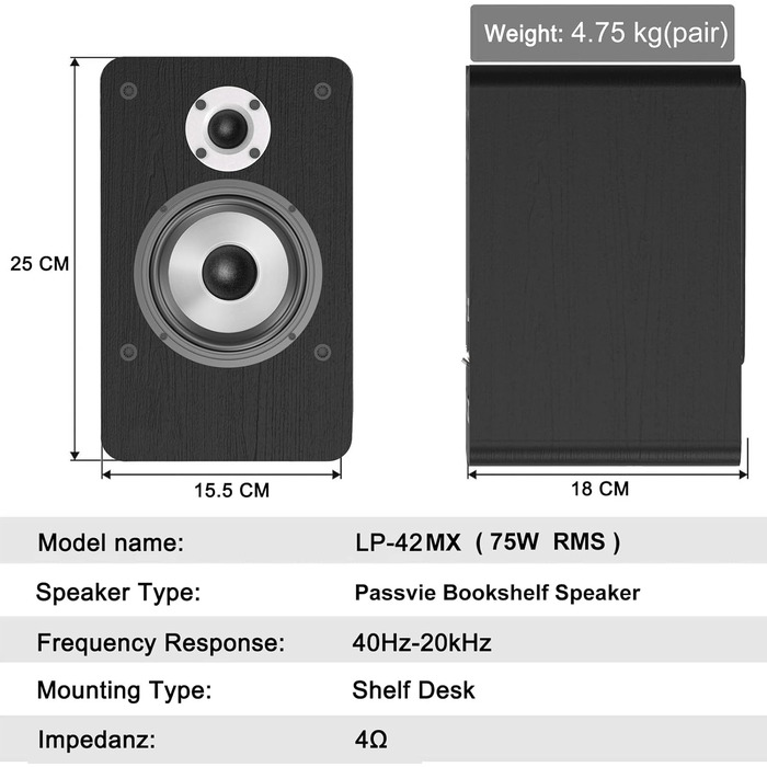 Портативна Bluetooth колонка LONPOO LP-42S: 30W, USB, AUX, 3-дюймовий динамік, дерев'яний корпус