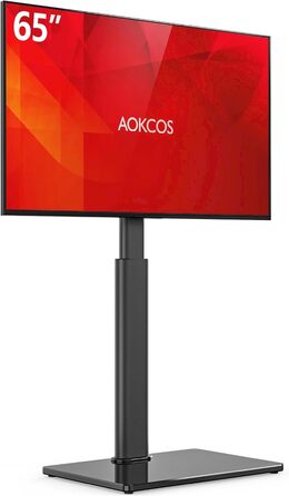 Підлоговий телевізійний кріплення AOKCOS, 81-165 см, регулювання висоти, до 40 кг, VESA 400x400 мм, чорний