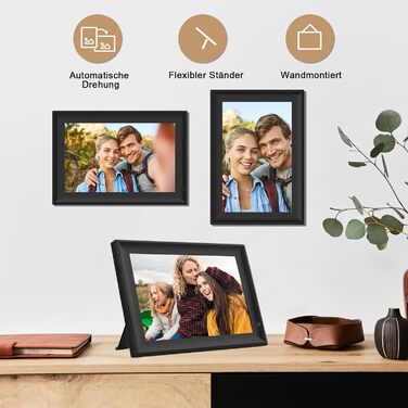 FRAMEO Цифровий фоторámеn 15.6 дюймів WiFi, IPS, FHD 1920x1080, 32GB, сенсорний екран, автоповорот, для стін, фото/відео через додаток FRAMEO