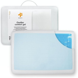 М'яка дитяча подушка Inphysio з Memory Foam - бамбукова тканина, гіпоалергенна - для комфортного сну - ергономічна подушка для шиї - 50 x 30 x 5,5 см (Білий - Comfort Gel)