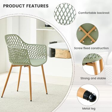 Набір садово-розслаблюючих крісел 4 шт. для тераси, балкону та саду, 120 кг, сіро-зелений