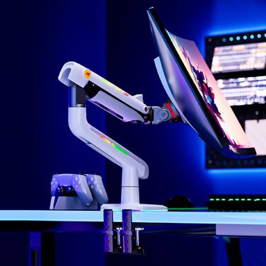 Кріплення для монітора NB Ergonomic для широких моніторів до 60 дюймів, RGB, білий, VESA 75/100, до 20 кг