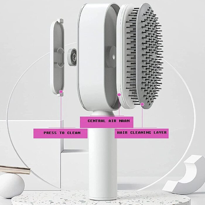 Щітка для розчісування волосся Масажна щітка 3D Air Cush (біла)