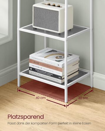 Регал VASAGLE з 5 полицями, для ванної кімнати, вітальні, кухні, офісу, скло, метал, LGT029A01