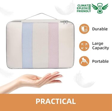 Набір органайзерів для одягу в подорожі BAGAIL, 10 шт., різні розміри, для валізи та ручної поклажі, рожевий