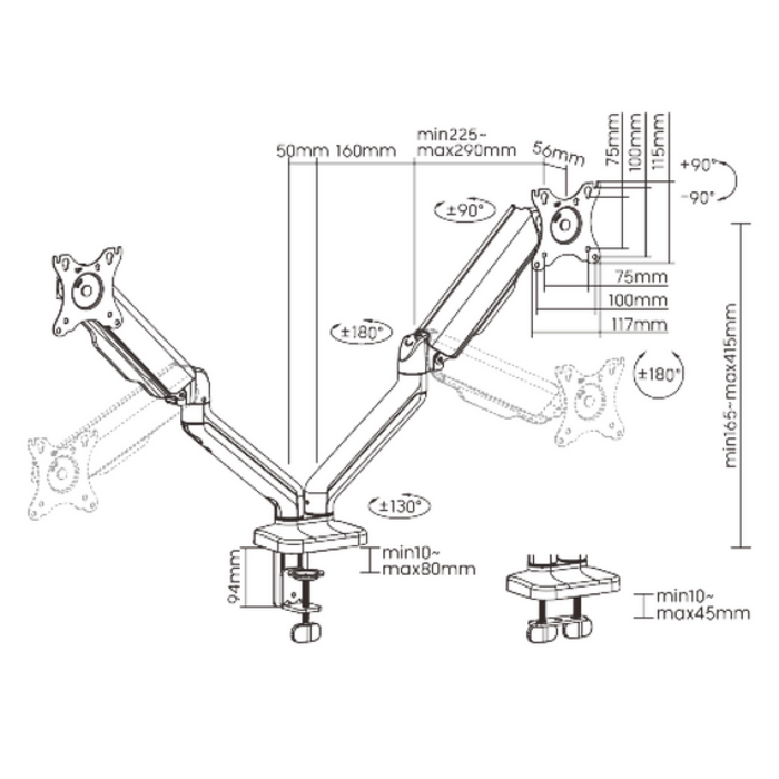 Настільне кріплення для монітора OfficePro MA502