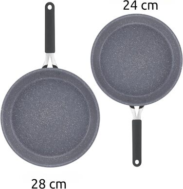 Набір сковорідок Lagostina Tempra Mineral з антипригарним покриттям, 24/28 см, силіконовий гриб, для всіх джерел тепла