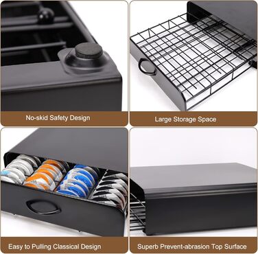 Організатор для капсул Tassimo: висувна шухляда для капсул кави та підставка під машину 2-в-1 (з вигнутим ручками)