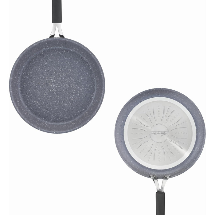 Сковорода Lagostina Tempra Mineral з антипригарним покриттям, 30 см, сталь/алюміній, силіконові ручки, ефект каменю, для всіх типів плит