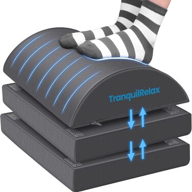 Підставка для ніг TranquilRelax L (Сіра) – для офісу та геймінгу
