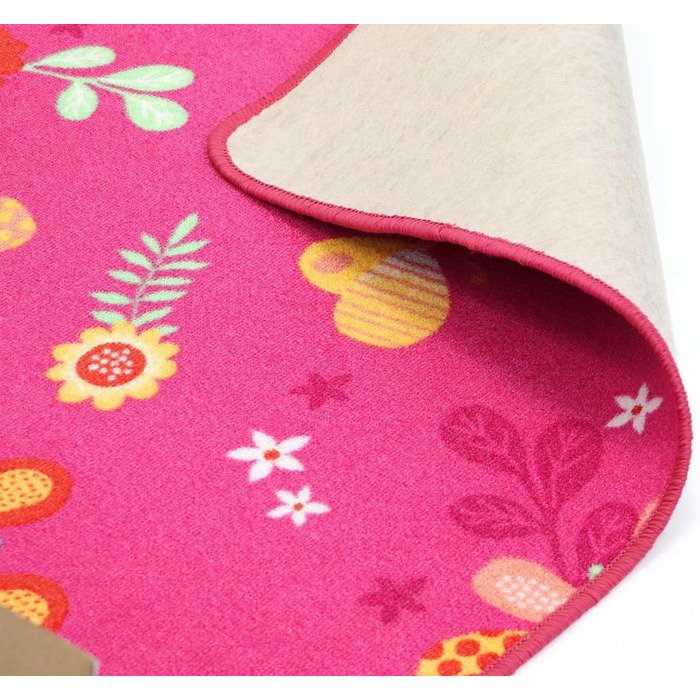 Дитячий килимок Primaflor - Papillon, рожевий, 100x150см, міцний ігровий килимок з метеликами, високоякісний килимок для дитячої кімнати, ігровий килимок для хлопчиків/дівчаток рожевий 100 х 150 см