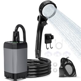 Портативна душова кабіна ShinePick для кемпінгу, акумулятор 3000 mAh, LED-дисплей, 3 режими, водонепроникність IPX7, для кемпінгу, відпочинку на природі, авто та тварин