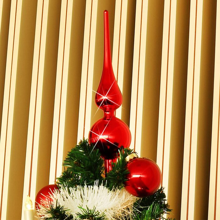 Мереживо для різдвяної ялинки com-four, блискуче червоне мереживо, мереживо для різдвяної ялинки з справжнього скла, мереживо для ялинки для вашого будинку