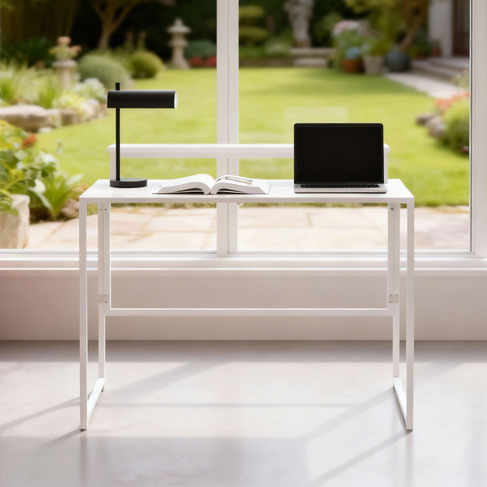Зручний розкладний стіл для комп'ютера з кріпленням для монітора – ідеальне рішення для домашнього офісу. Розміри: 100 x 48 x 87,5 см.