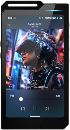 MP3-плеєр HiBy R4 Android з Bluetooth, Wi-Fi, 4DAC, підтримкою DSD, PCM, MQA, 4.4 мм баланс, 32 ГБ, чорний