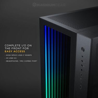 Корпус Magniumgear Neo Qube 2 IM ATX, подвійна камера, Digital-RGB, дзеркальна передня панель Infinity, скляні панелі, чорний