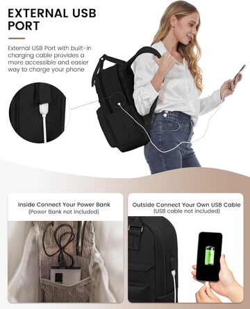 Жіночий рюкзак LOVEVOOK: водонепроникний, для ноутбука 15.6