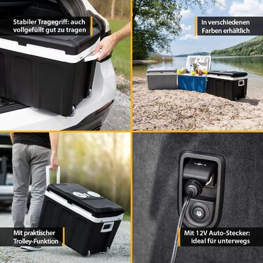 Автомобільний холодильник/термос First Austria 45L (12/230V), чорний - для кемпінгу, подорожей, фестивалів. З колесами.