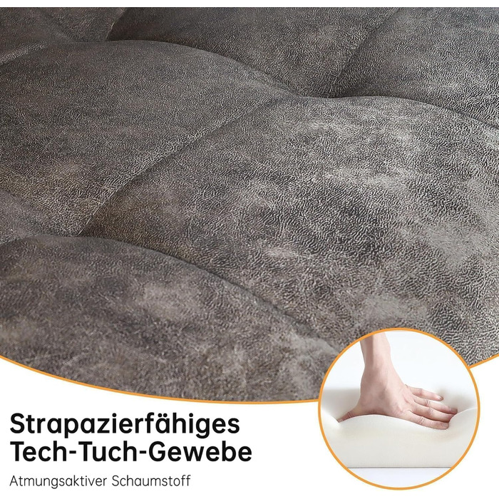 LEWE Комплект обідніх стільців для кухні та їдальні, сучасний дизайн, металеві ніжки, м'яке сидіння з технічної тканини (2 шт., темно-коричневий)