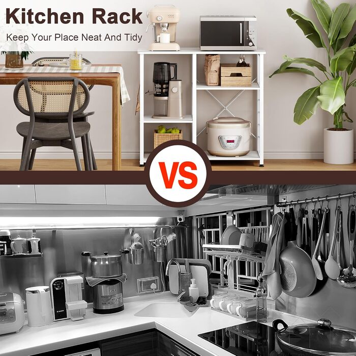 Стелаж кухонний SogesHome SH-171-BK (білий) 90 x 40 x 83 см – органайзер для кухні