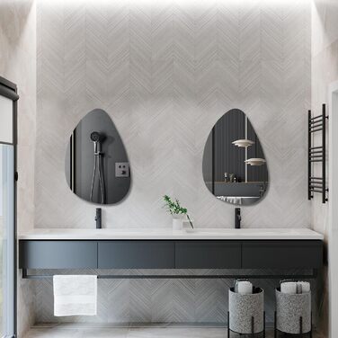 Дзеркало для ванної кімнати Boromal: чорне, вертикальне/горизонтальне, 65x90 см