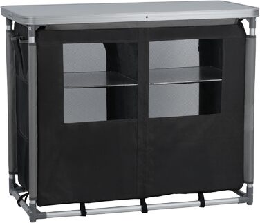 Складний шафа для кемпінгу CampFeuer 102x47x83.5 см, алюмінієвий каркас, кемпінгова кухня з 2 блискавками