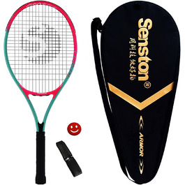 Тенісна ракетка Senston 27 дюймів для дорослих, Жіноча / Чоловіча тенісна ракетка з кишенею рожевого кольору