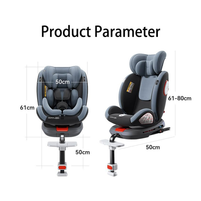 Автокрісло дитяче Magic ZC 360° з регулюванням висоти та нахилу, чорний (без підніжки), оновлена версія C007