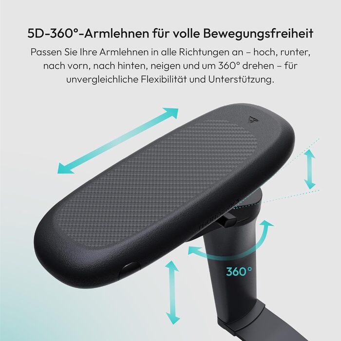 Ігровий крісло ThunderX3 Flex Pro Loft | Ергономічне крісло для офісу та геймінгу з тканини, регулювання 19D, 5D підлокітники, механіка SYNC6, дихаюче (Чорний)