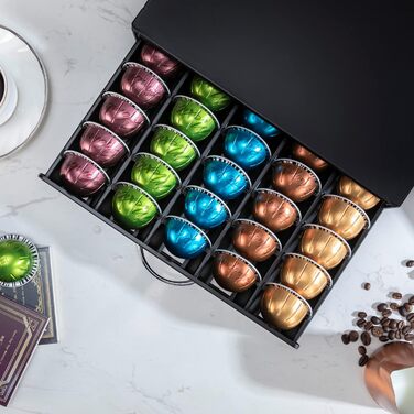 Організатор для капсул Nespresso Vertuo (50 шт), металевий підставка чорного кольору (Net Side)